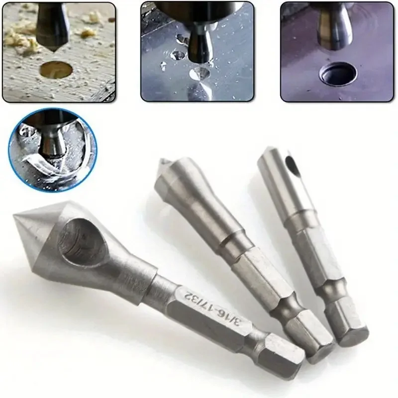 Chamfering Steel Plate Aluminum Parts Countersink Drill Bit Deburring Drill Taper Hole Cutter Countersunk Head Chamfering Tools