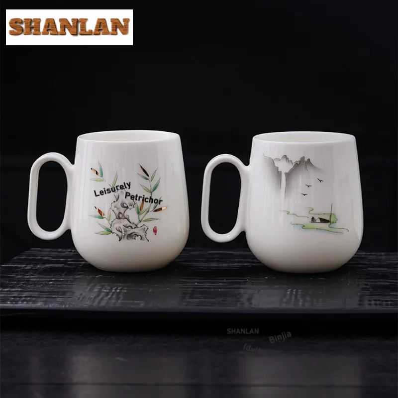 430 مللي لحم الضأن الدهون اليشم الخزف القهوة القدح كابتشينو لاتيه كوب شاي بعد الظهر القدح عصير الفاكهة إبريق الحليب مكتب كوب ماء المقاهي #1