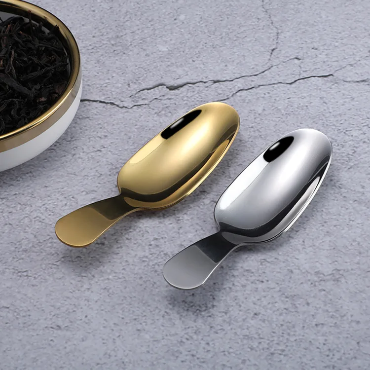 1Pc Kitchen Stainless Steel Teaspoons Short Handle Round Head Sugar Salt Spice Spoon Lovely Dessert Spoon Children's Spoon