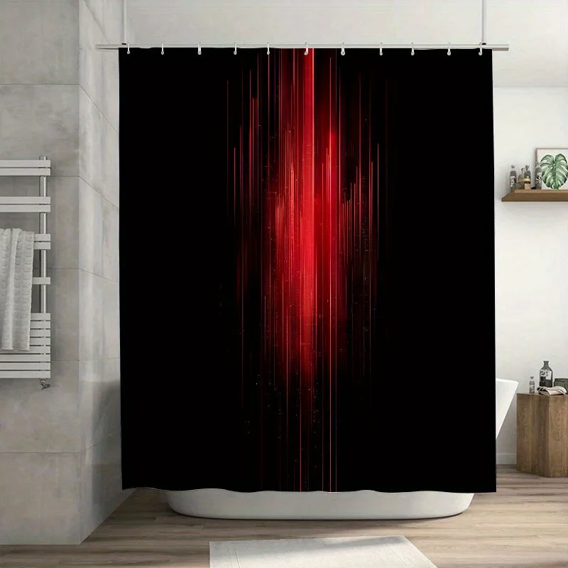 

Modern Abstract Red Light Design Shower Curtain Waterproof Luxury Bathroom Decor Liner for Contemporary Home Style Accessories