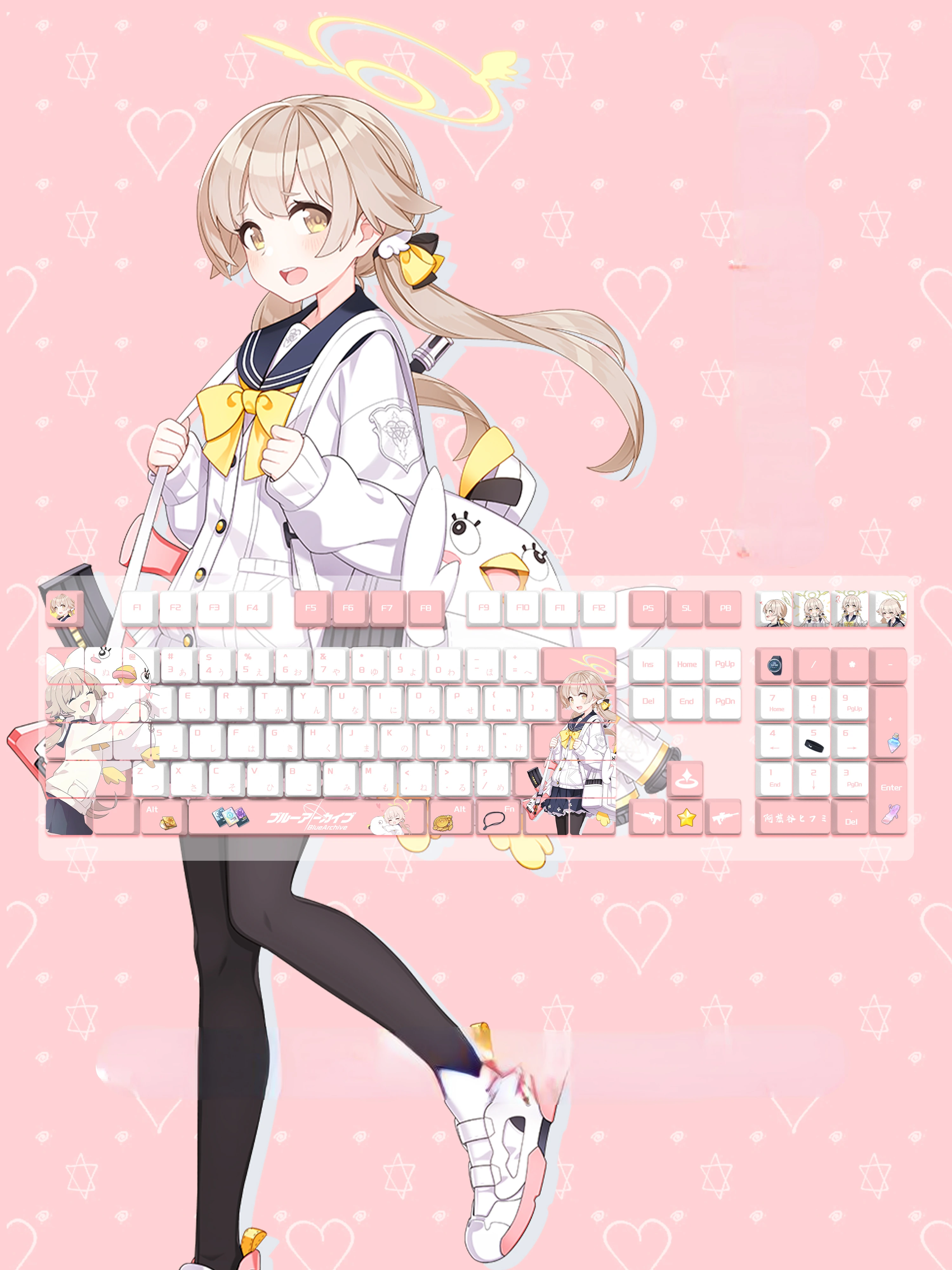 108 Keys/Set  Blue Archive Misono Mika Cute Sexy Girl PBT keycaps for MX Switch Keycap for Mechanical Keyboard Game Custom