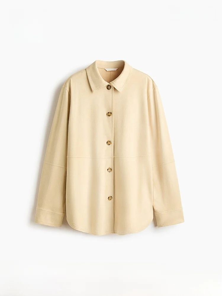 

Весенние новые свободные женские irt H&M Simple Sle Long Sve на пуговицах из полиэстера, смеси спандекса, обычные, тонкие