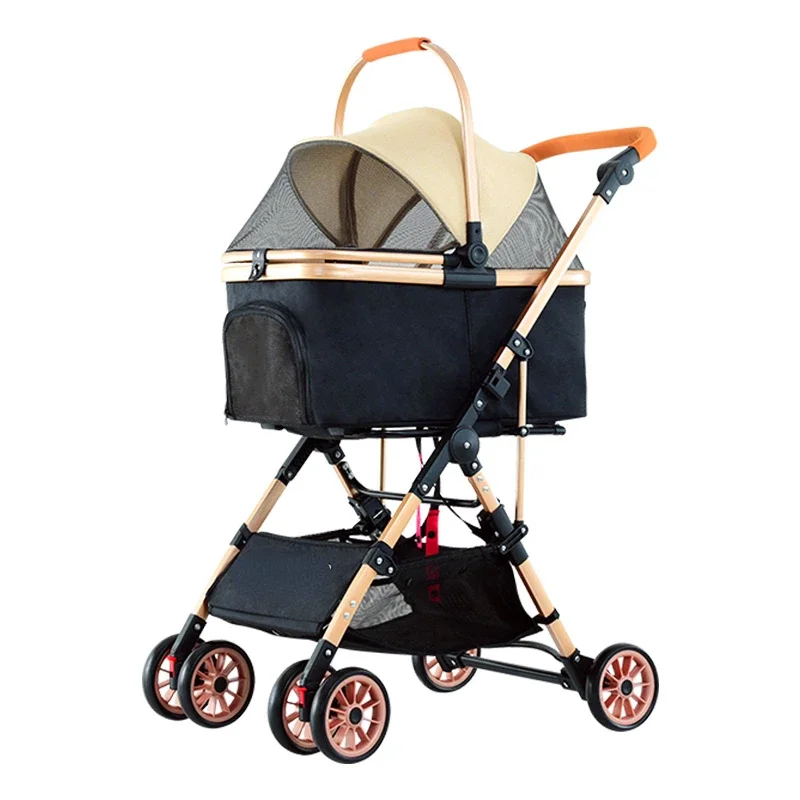 Hot salesLuxury 4 wheel small pet stroller for cat/pet fold travel stroller small dog for pet travel /wholesale dog stroller pet