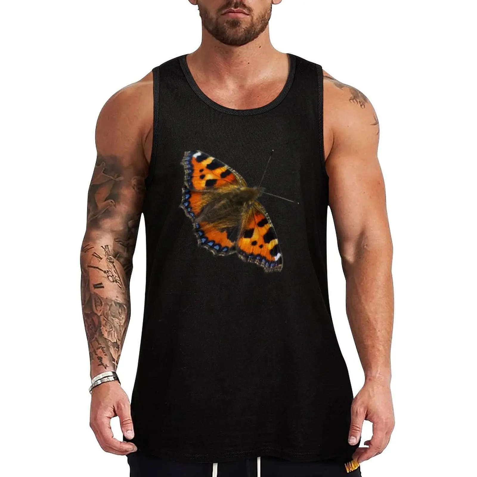 Tortoiseshell butterfly from Dove Stone Reservoir Sep-2020 Tank Top Utility Tank Top Workwear Casual Sleeveless Top