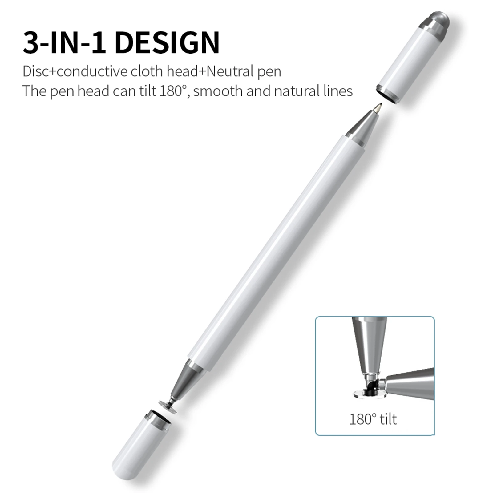 Pen Passive  Pen Capacitive Pen Sensitive Touch Smooth Writing Compatible with Android  Systems White