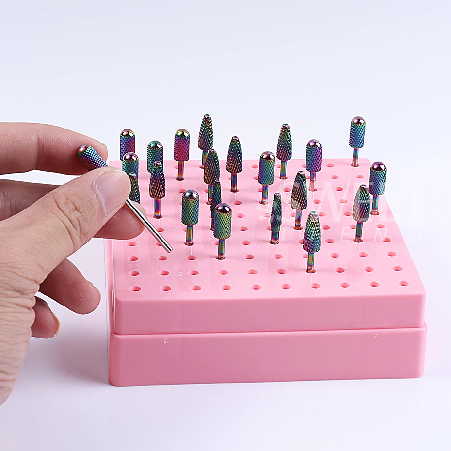 กล่องเก็บอุปกรณ์ทำเล็บ 100 ช่อง สำหรับเก็บหัวเจียรเล็บ หัวขัดเล็บ ที่วางโชว์ อุปกรณ์จัดระเบียบ กล่องใส่อุปกรณ์ทำเล็บ