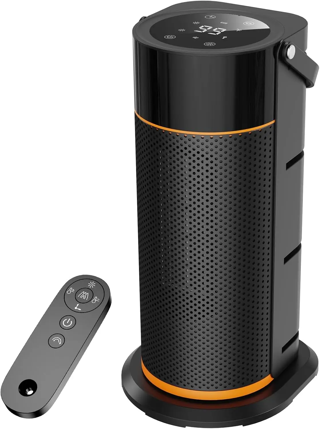 

Portable Electric Space Heater - 1500W PTC Ceramic Fast Safety Heat Heaters with Remote, Timer, 70° Swing, LED Display and