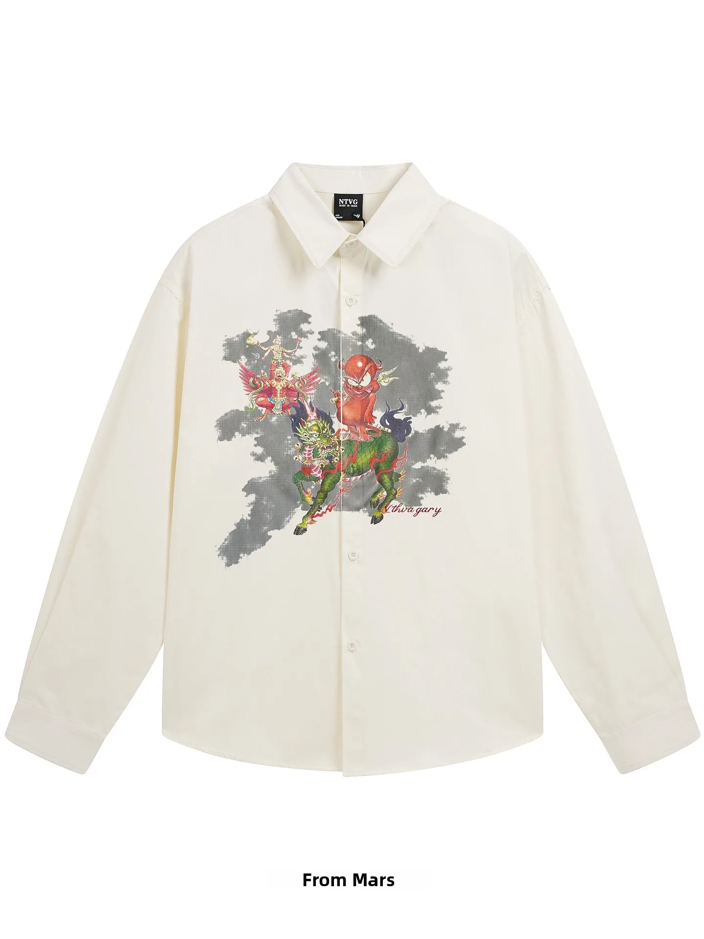 

Retro Long Sve irt Loose Fit Faionable Turn-down Collar Men's Casual Wear Breathable Comfortable All-season irt