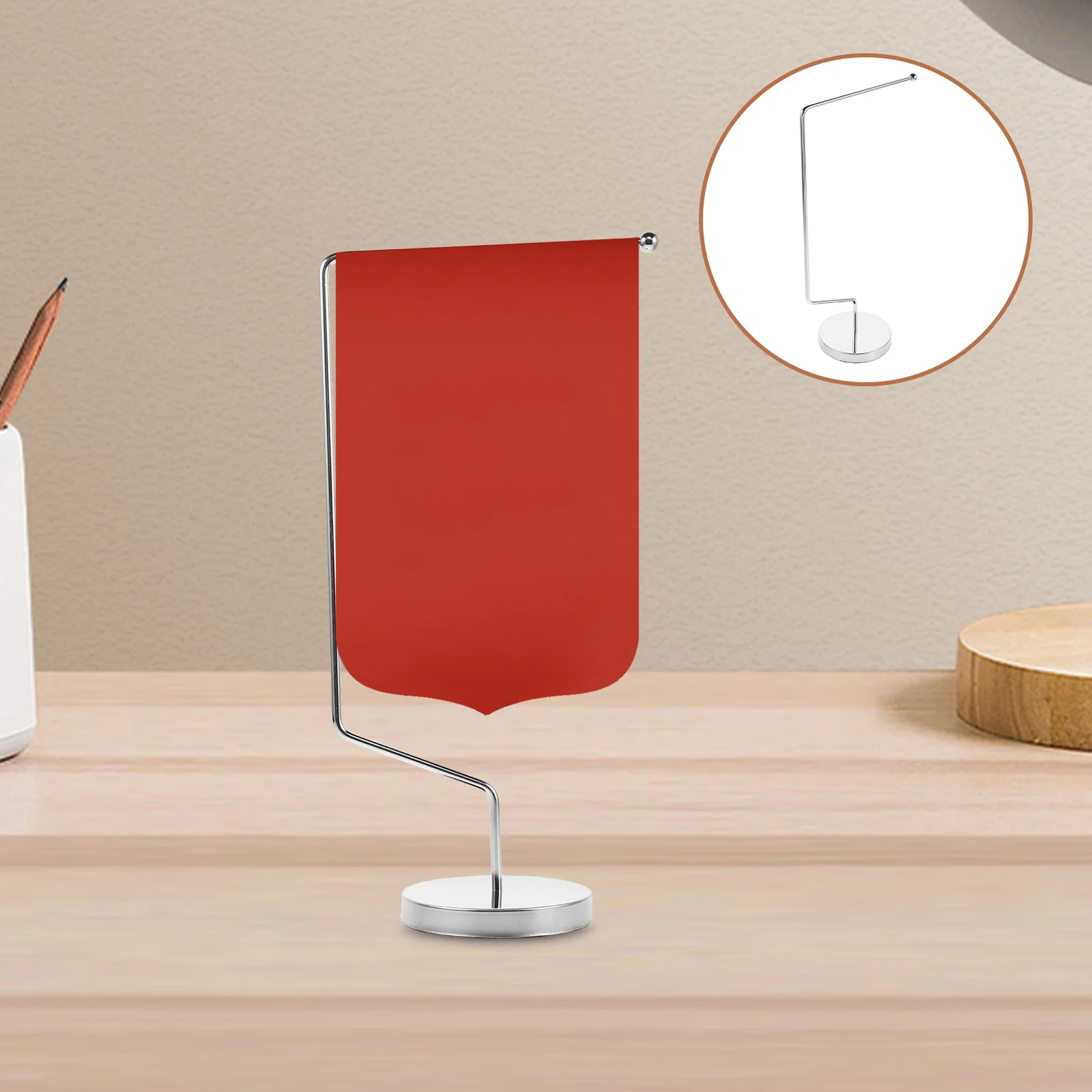 

1pcs Table Flag Stand Base Stainless Steel Desktop Flag Holder For Office Conference Room Business Desk Flagpole Support