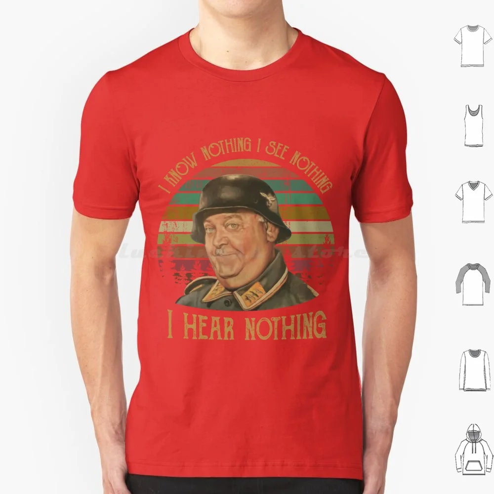 Sergeant Schultz I Know Nothing I See Nothing Vintage Shirts Movies Heroes T Shirt Men Women Kids 6Xl Sergeant Schultz I Know