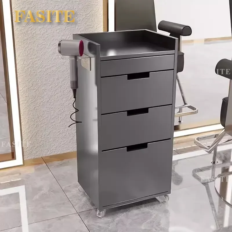 For Barber Shop Tool Cabinet with Hair Dryer Rack Beauty Hair Tool Storage Locker Organizer Furniture