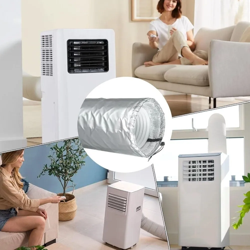 Portable Material Air Conditioner Hose Cover Heat Insulation Dustproof Exhaust Pipe Protection Cover Adjustable Energy Saving
