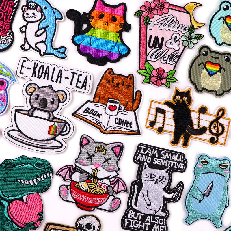 Tier Patch Cartoon Stickerei Patch DIY Eisen Auf Patches Für Kleidung thermoadhäsive Patches Auf Kleidung Jacke Bügeln Aufkleber