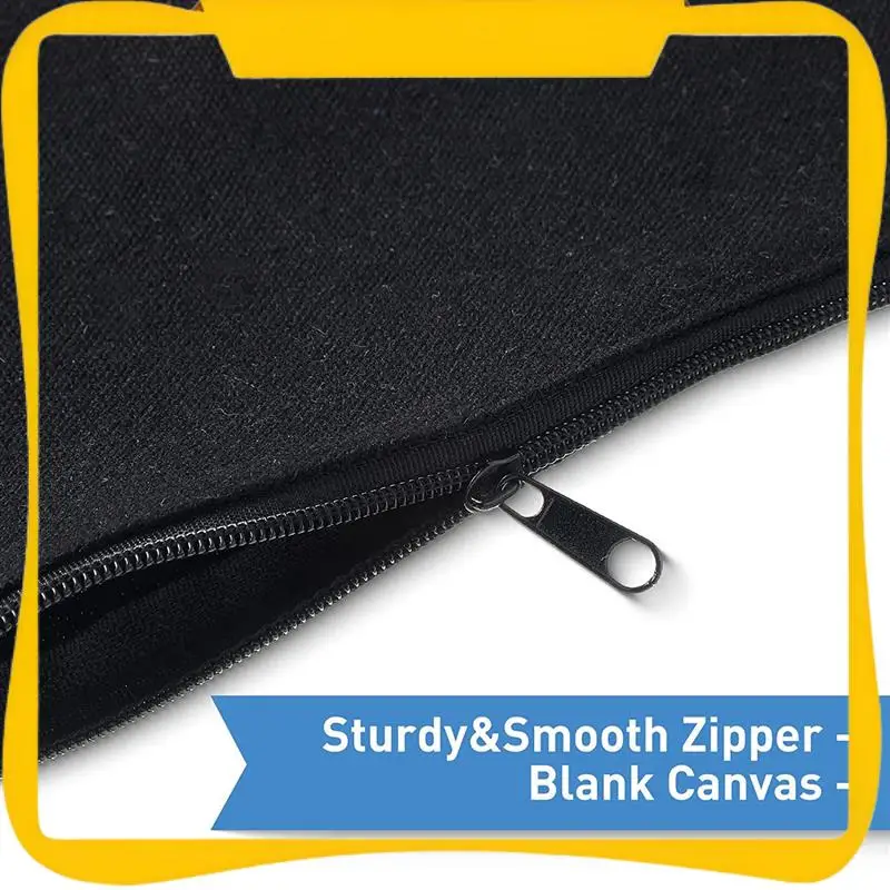 

Canvas Zipper Makeup Bags Blank DIY Craft Canvas Cosmetic Bag Pouch 80 Pack With Zipper, Black