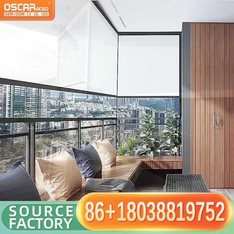 Custom Aluminum Alloy Zip Track Roller Blinds Sun Shades for Backyards Gazebos Terrace Rolling Blind