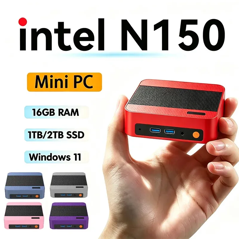 NEW Portable Mini PC Windows 11 Intel N150 Desktop Computer 16GB RAM 1TB 2TB SSD WIFI6 BT5.2 micro pc mini computer Pocket PC