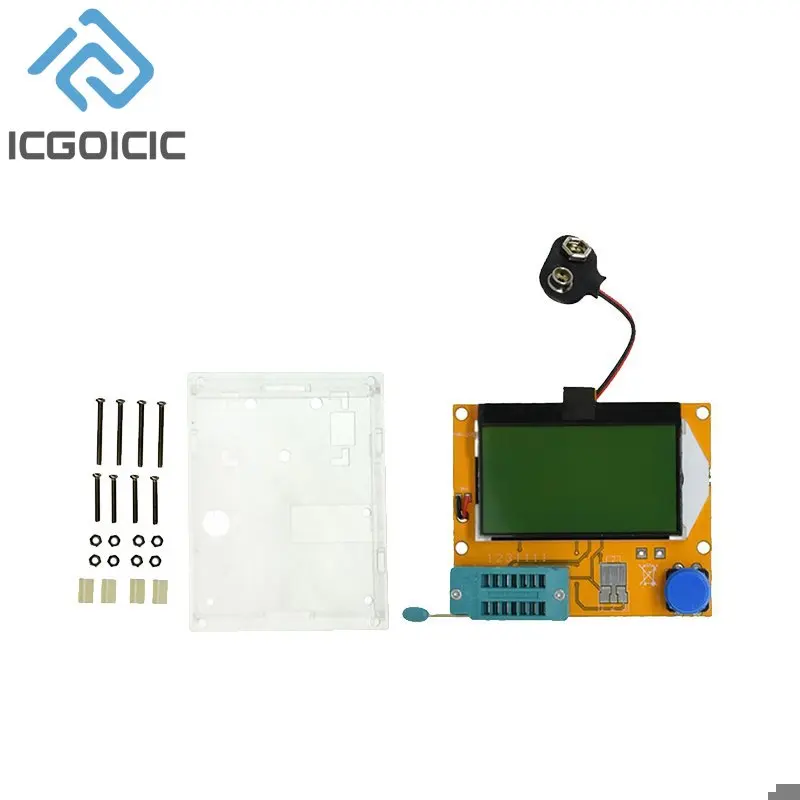 Diode Triode Capacitance ESR Meter MOS PNP LCR-T4 Transistor Tester LCD Display Mega328 Transistors Diodes Acrylic Case