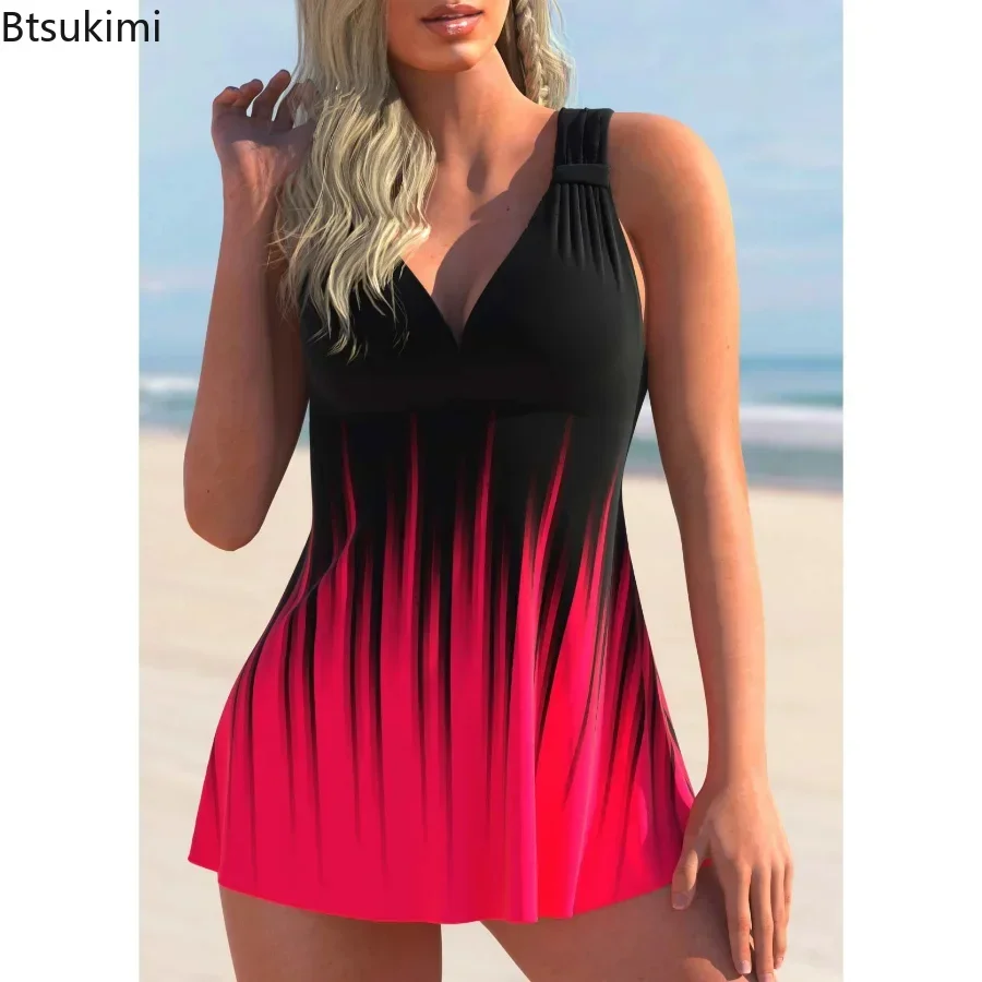 2024 المرأة الصيف Monokini عالية الخصر بيكيني مجموعات الإناث Tankinis ملابس السباحة السيدات الشاطئ ثوب السباحة مجردة الطباعة ملابس السباحة