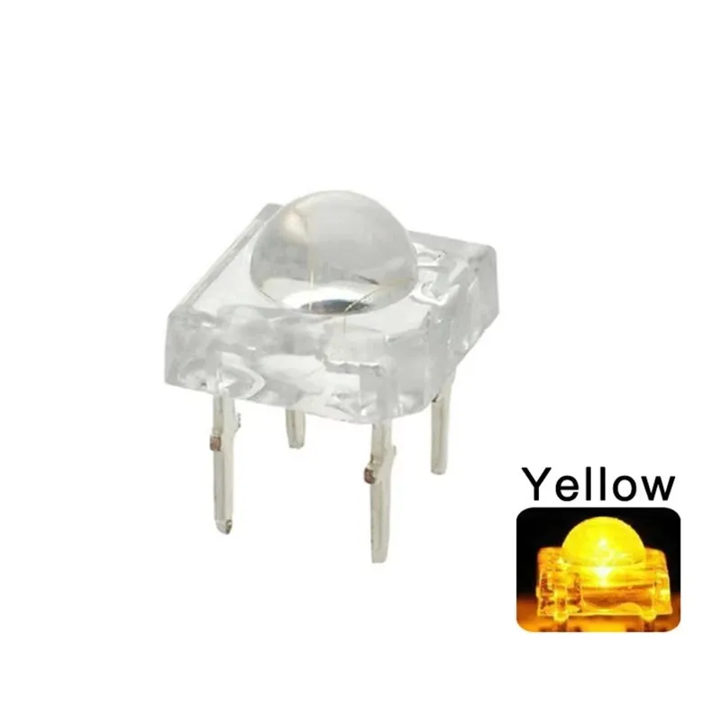 100PCS, 5MM Piranha DIP-4 LED Warm White / YELLOW / BLUE Ultra Bright Water Clear Lens Lamp 7.62*7.62MM