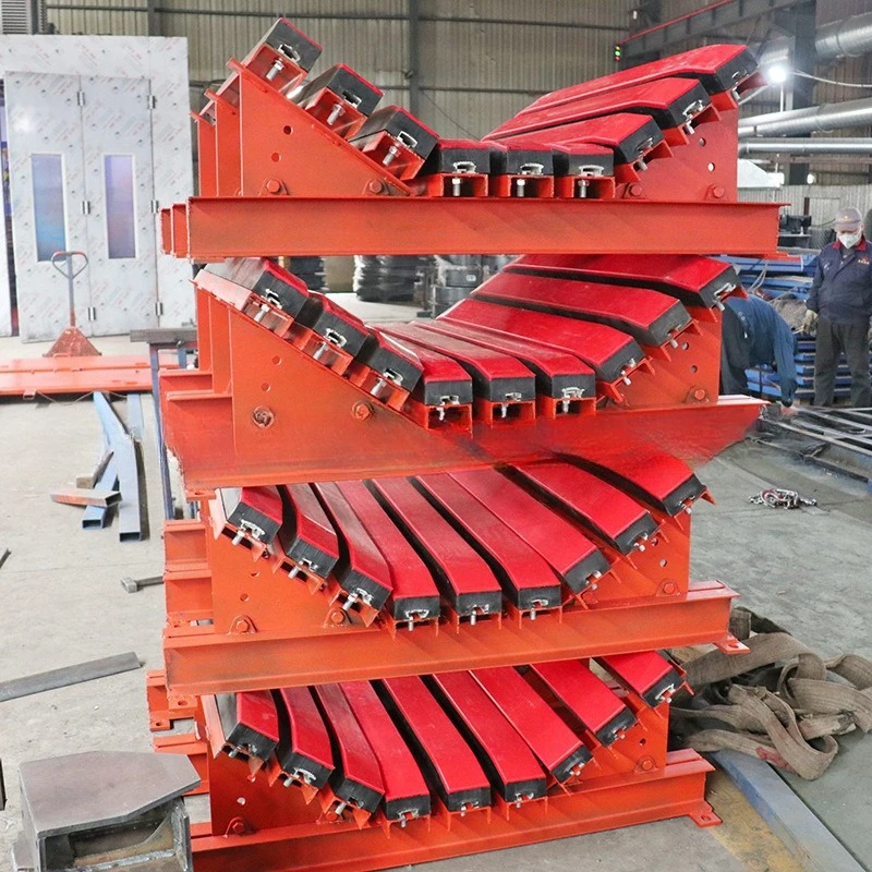 Belt conveyor bandwidth 1000 buffer bed guide groove angle adjustable shock absorber bed wear-resistant flame retardant strip