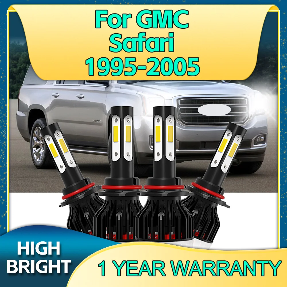 

2/4Pcs LED Car Headlight 30000LM 9005 9006 4Side Chip Light Bulbs For GMC Safari 1995 1998 1999 2000 2001 2002 2003 2004 2005