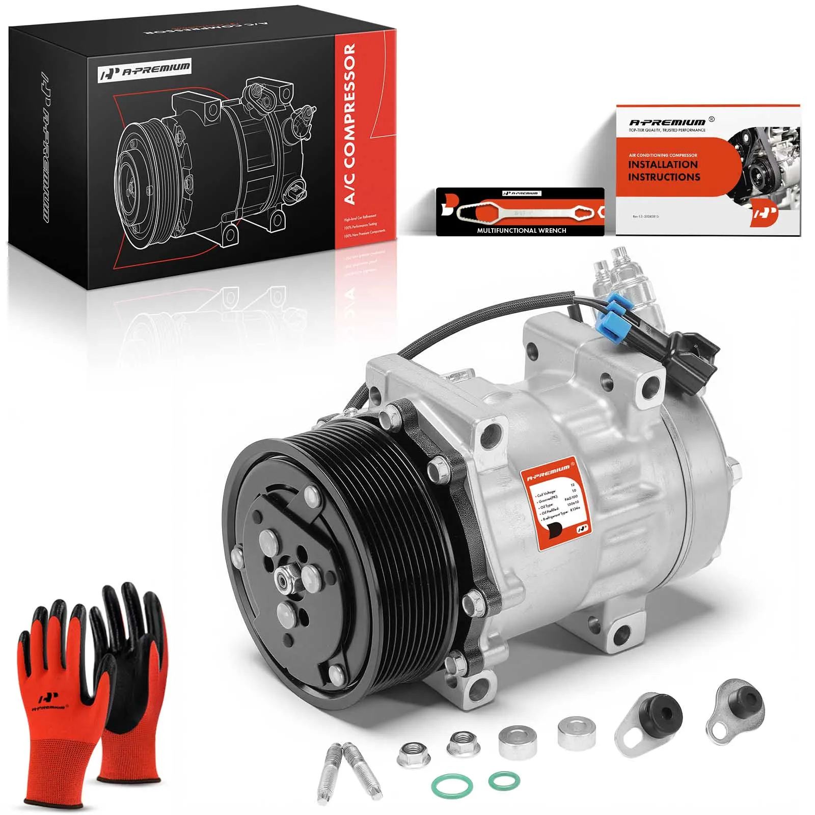 A-Premium AC Compressor with Clutch for International Harvester 4400 4400LP 2013-2016 4400