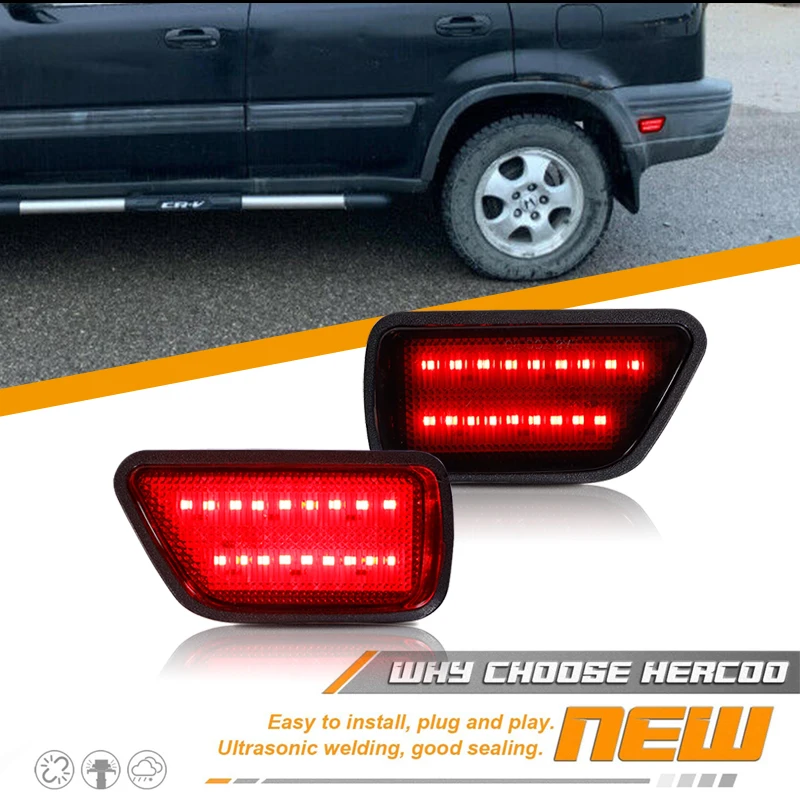 iJDM For Honda CR-V Rear Right Side Marker Light Red 12V Parking/Driving Lights, Replace OEM Car Sidemarker Lamps (1997-2001 )