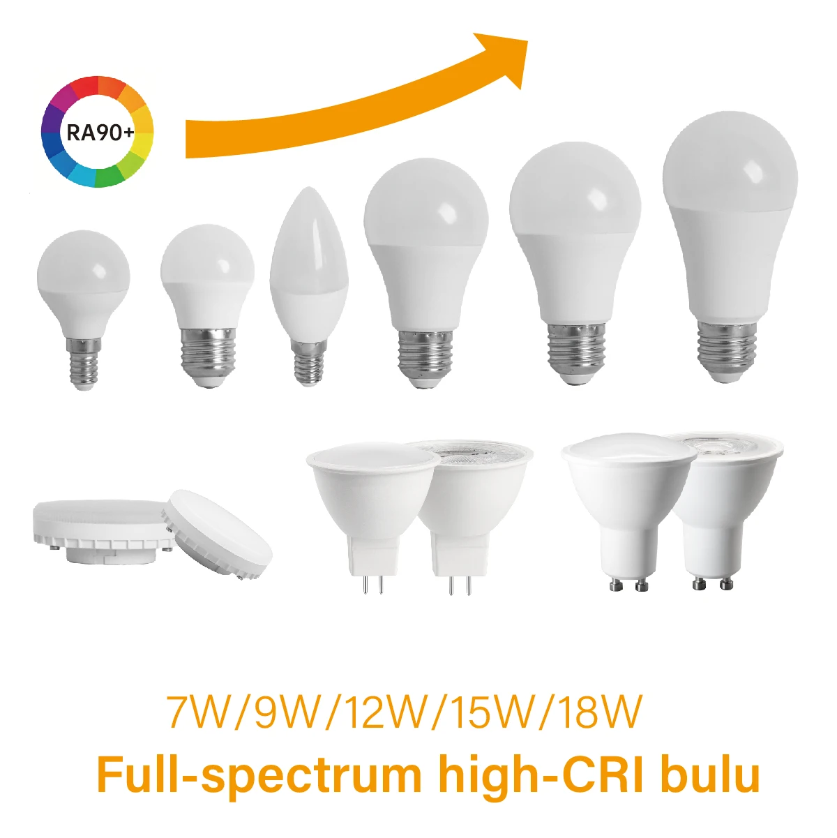 

100-240V Full Spectrum LED Reading Lamp CRI90 High Color Render Soft Glow E14 E27 Eye Comfort Light for Office Room