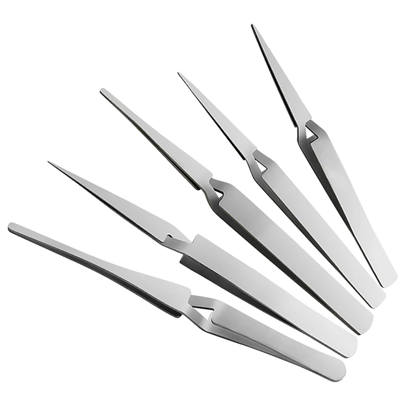 Reverse Contrast Tweezers Stainless Steel It Can Clamp Precision Parts Thicken And Not Easy To Deform Clamping Tools Tweezers