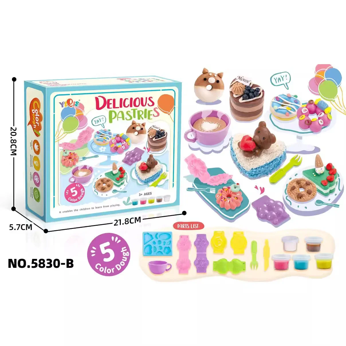 Kit de Massa Colorida Não Tóxica para Sushi e Ramen, Brinquedo Educacional de Comida de Faz de Conta para Crianças, Kit de Artesanato para Meninos e Meninas a Partir de 3 Anos
