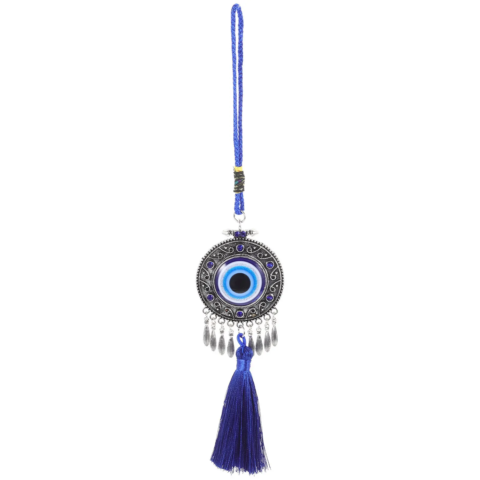 

1 Piece Blue Evil Eye Hanging Ornament Zinc Alloy Glazed Car Pendant Decor for Mirror Window Door Wall Protection Charm