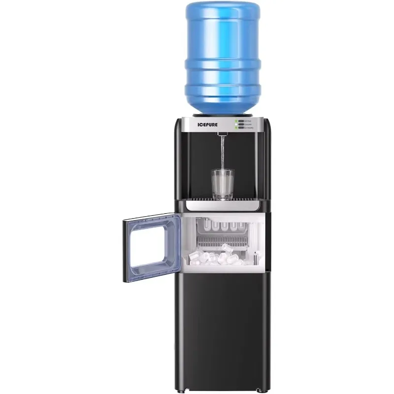 ^For 3-in-1 Water Dispenser with Built-in Ice Maker, | Water Cooler for 5 Gallon Bottle Top Loading, Hot and Cold Water Dispense