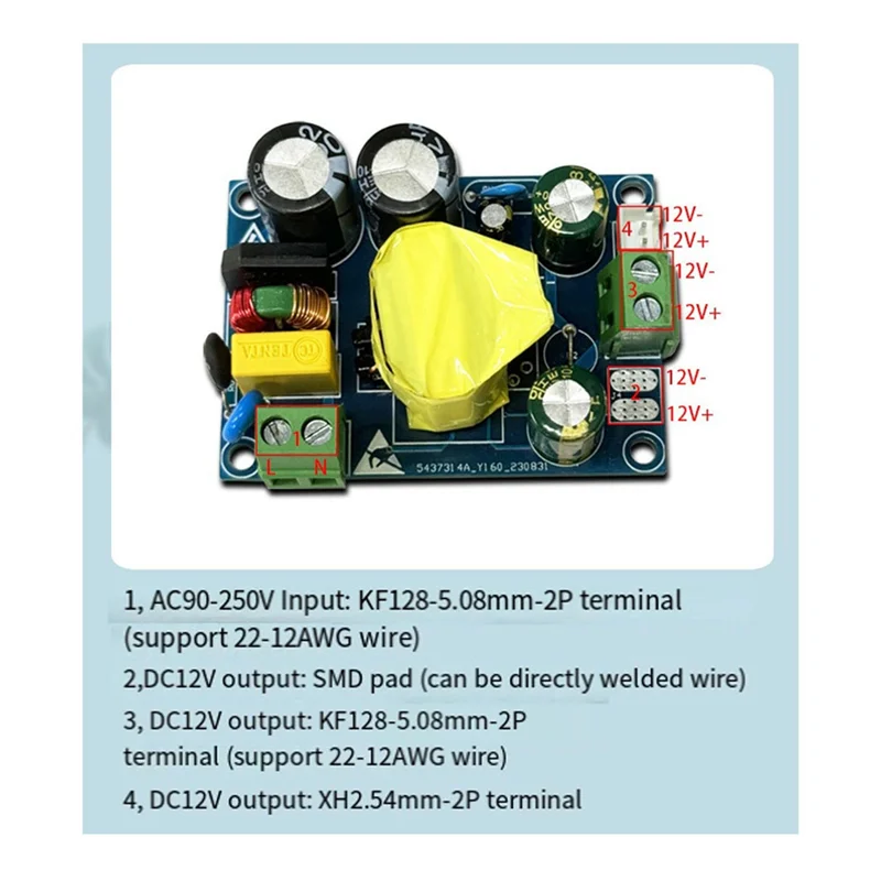 AB47-AC-DC Изолированный импульсный модуль питания из нитрида галлия/12 В 3,3 А/40 Вт Многофункциональный удобный модуль Прочный