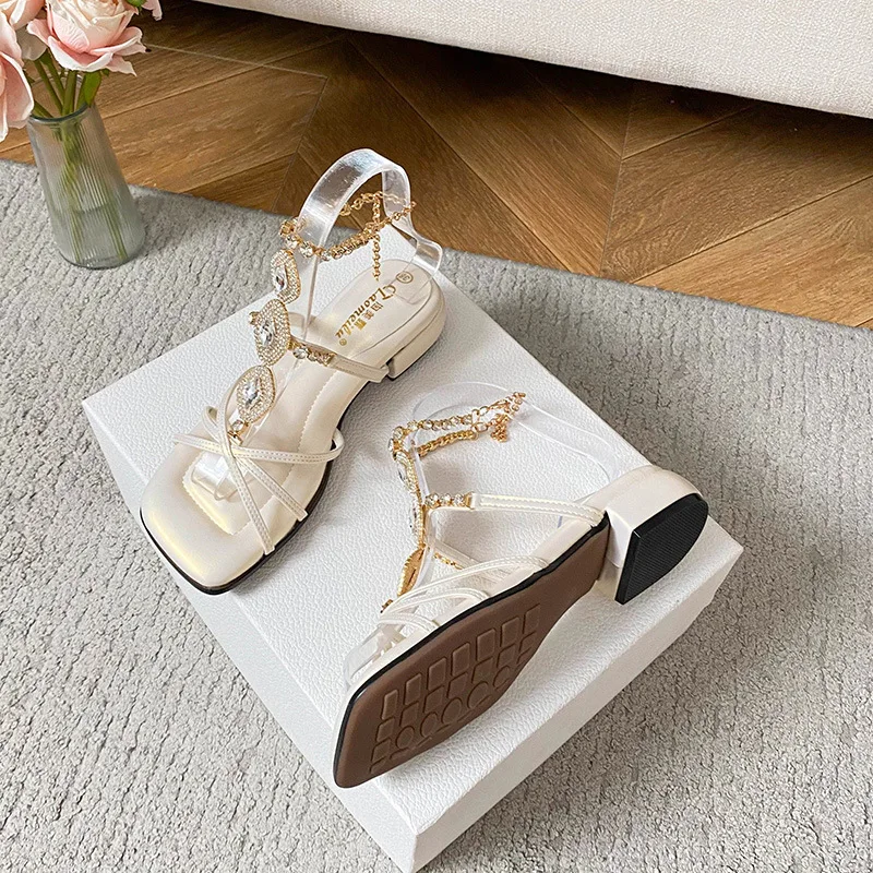 

Luxury Women's Sandals 2026 Summer Open Toed Flat Sandals Designer Shoes for Women High End Banquet Shoes New Sandalias De Mujer
