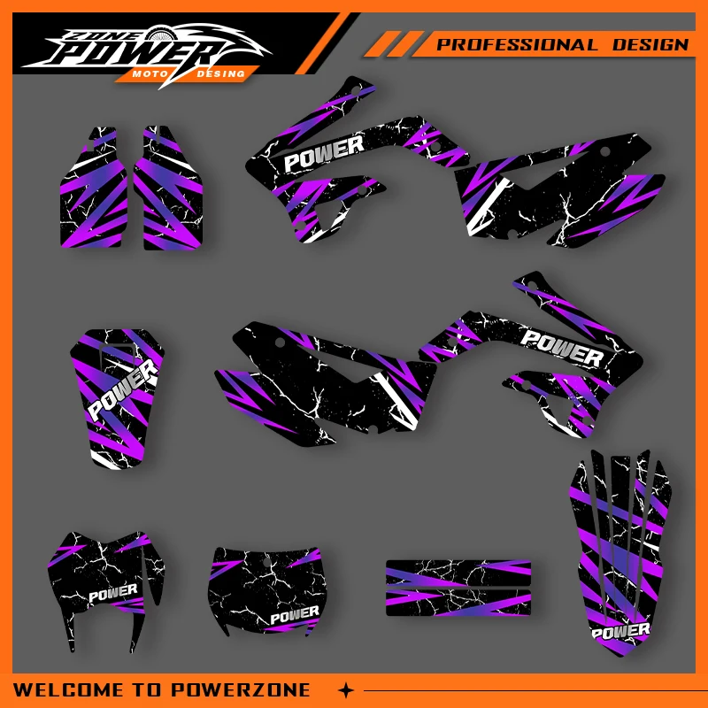 

POWERZONE Graphics Background Sticker Decal Kits For TM 2008 2009 2010 2011 2012 2013 2014 RACING Customized NUMBER name 02