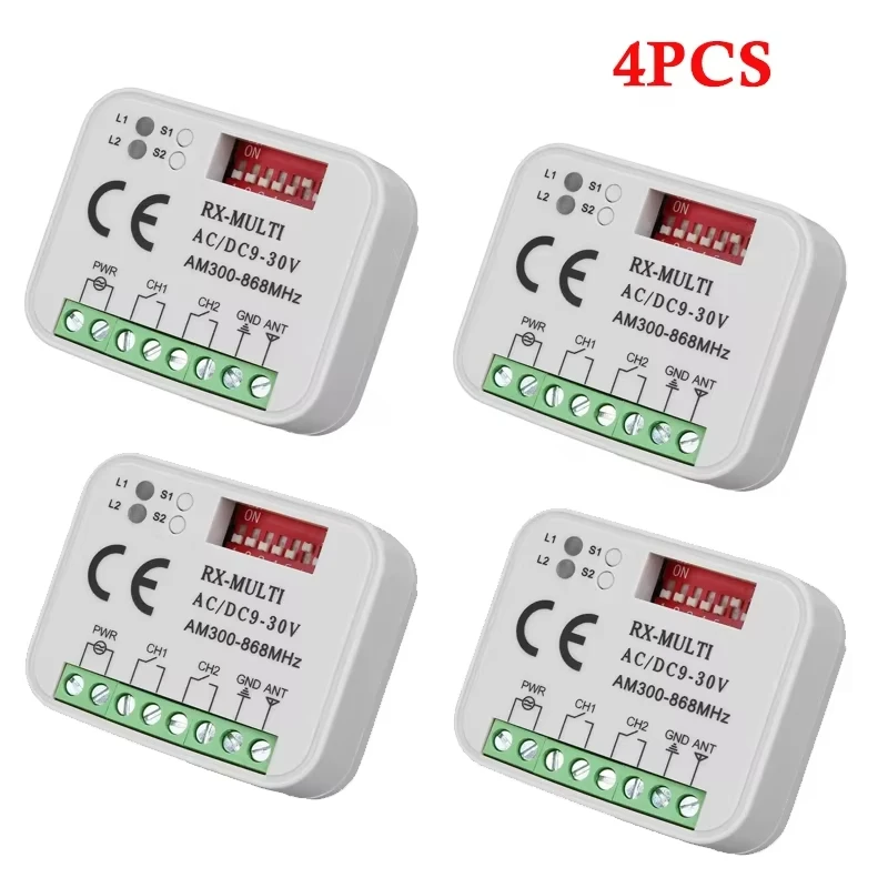 RX-MULTI Receiver Controller AC/DC 9V-30V 2CH 300MHz to 868MHz 433MHz Garage Door Opener / Gate Remote Control Receiver Switch