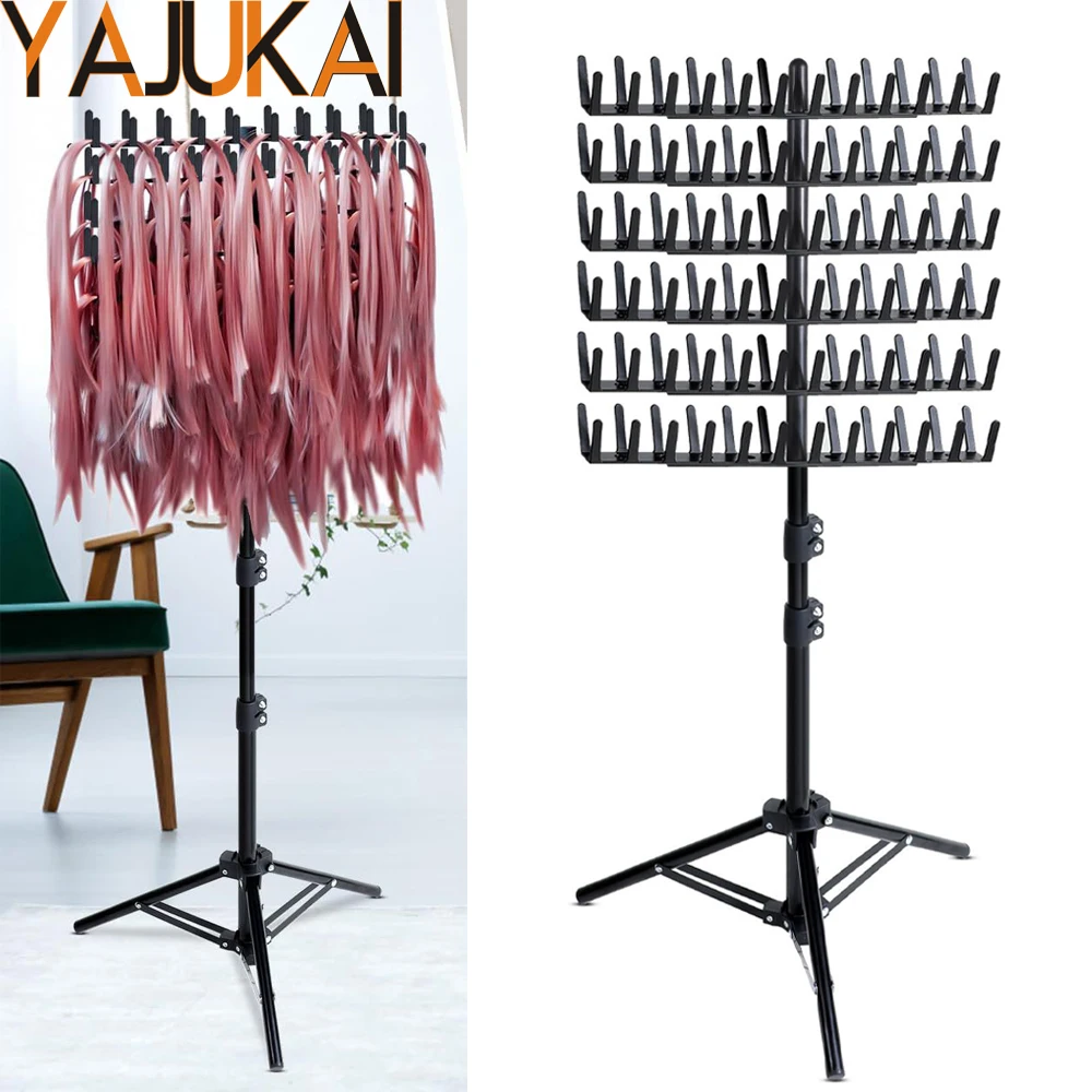 

Adjustable Height Standing Braiding Hair Rack With Tray For Hairdresser,Stylists 144-Peg Hair Braiding Stand With Clips & Combs