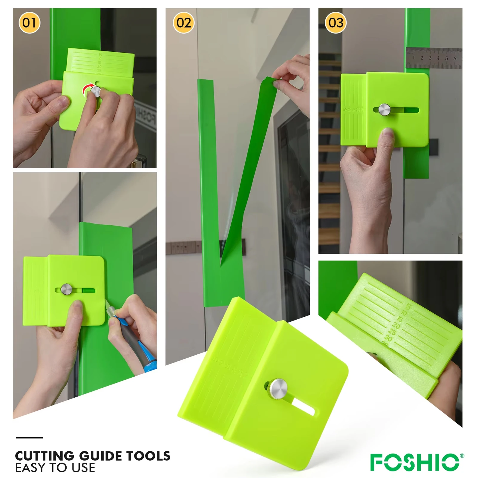 EHDIS Car Film Wrap Edge Trimming Guide Window Tint Edge Cutting Small Guide Plate Distance Precise Trimming Tool