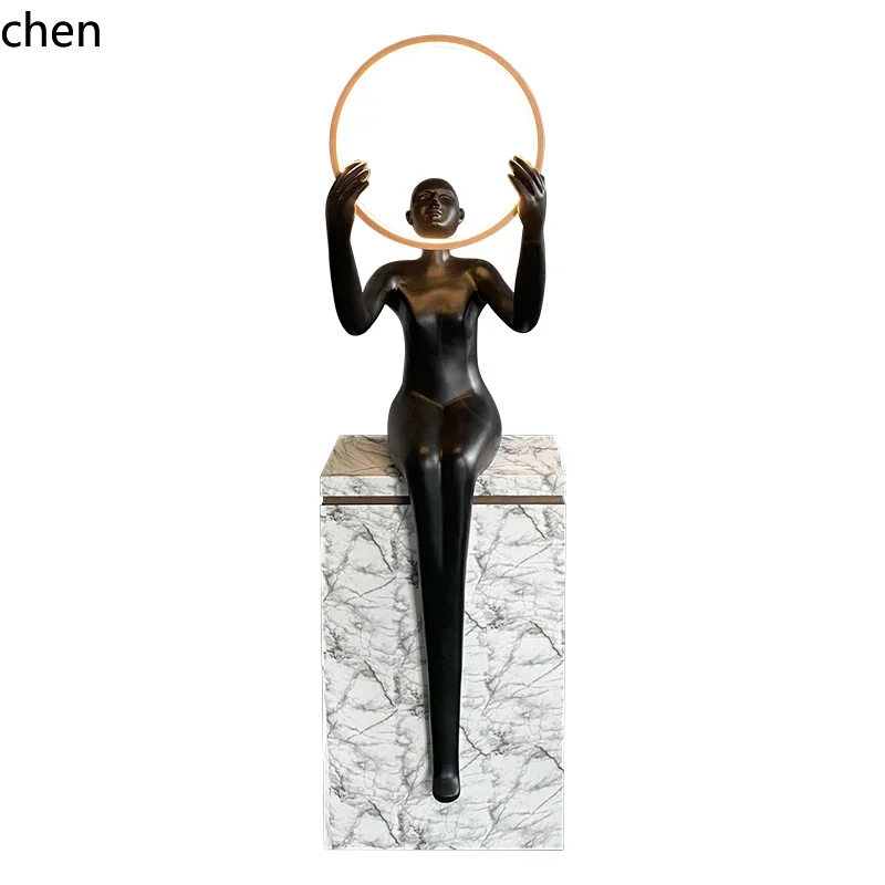 DSA  light luxury sitting figure sculpture floor home art exhibition hall decorative ornaments