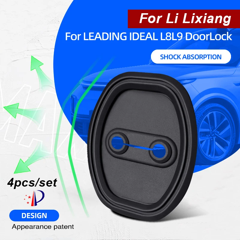 

4pcs Car Door Mute Damping Cushion Silicone Door Lock Buckle Car Door Anti-Collision Protective Cover For LIxiang L9 L8 L7