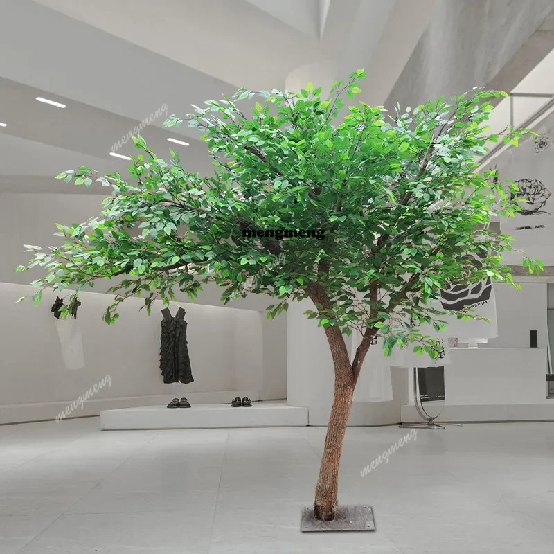 Simulation, fake tree, simulation banyan large, plant living room rich, solid wood trunk decoration custom