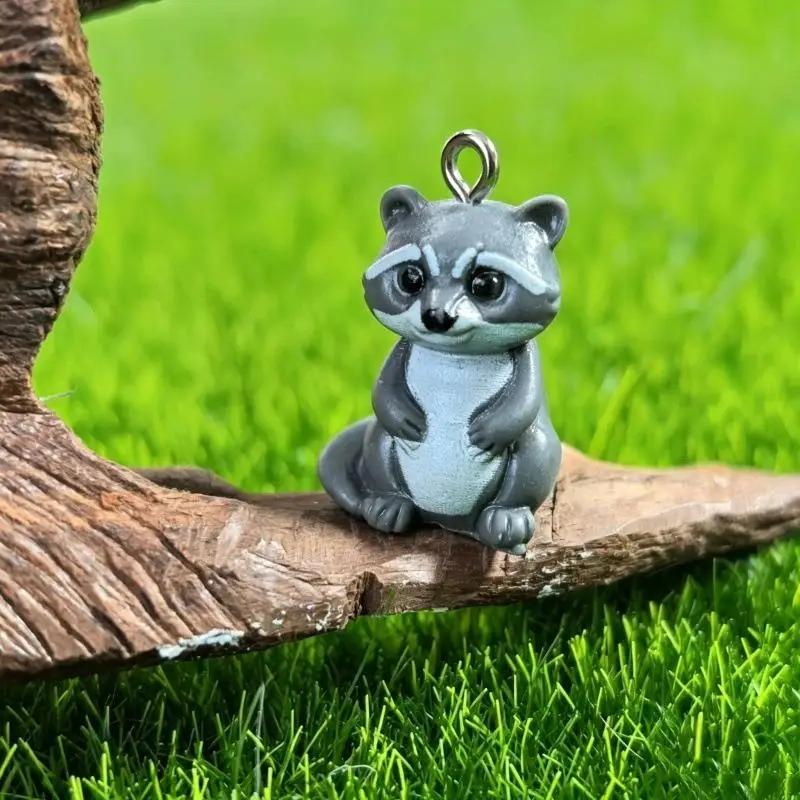 10/20/50Pcs Cute Mini Raccoon Figurines Adorable Small Decor for Fairy Garden  Potted Ornaments