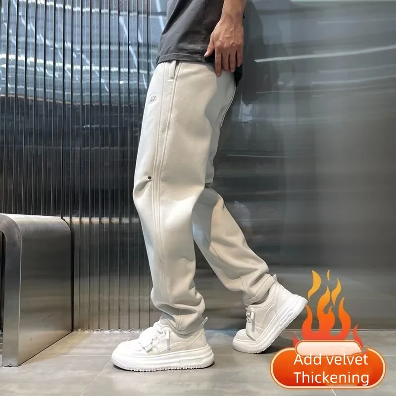 

Mens Sweatpants Men Clothing Winter Pants Big Size Sport Men's Clothes Baggy Pants Man Gym Man Brushed Y2k Trousers Wide