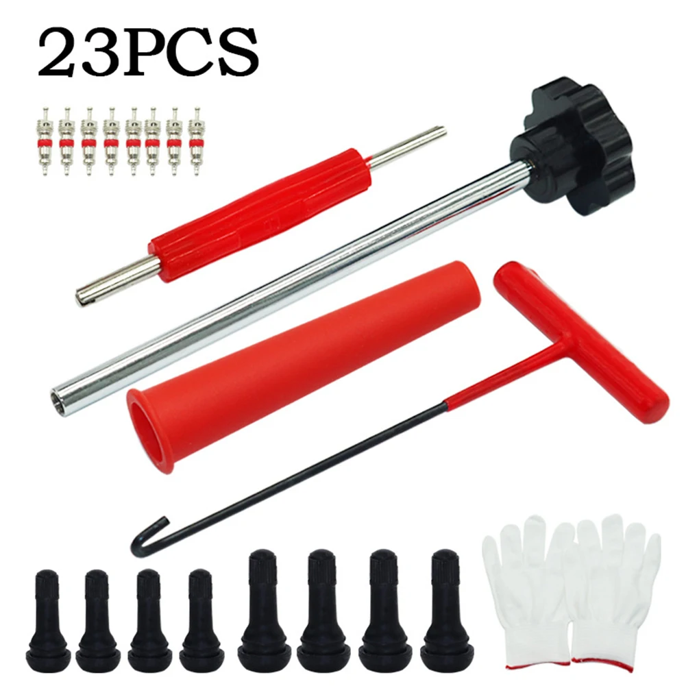 

23Pcs Car Valve Stem Tool Tire Valve Stem Puller Auto Tire Installer Tool T-Hook Car Puller Wheel Tire Remover Accessories