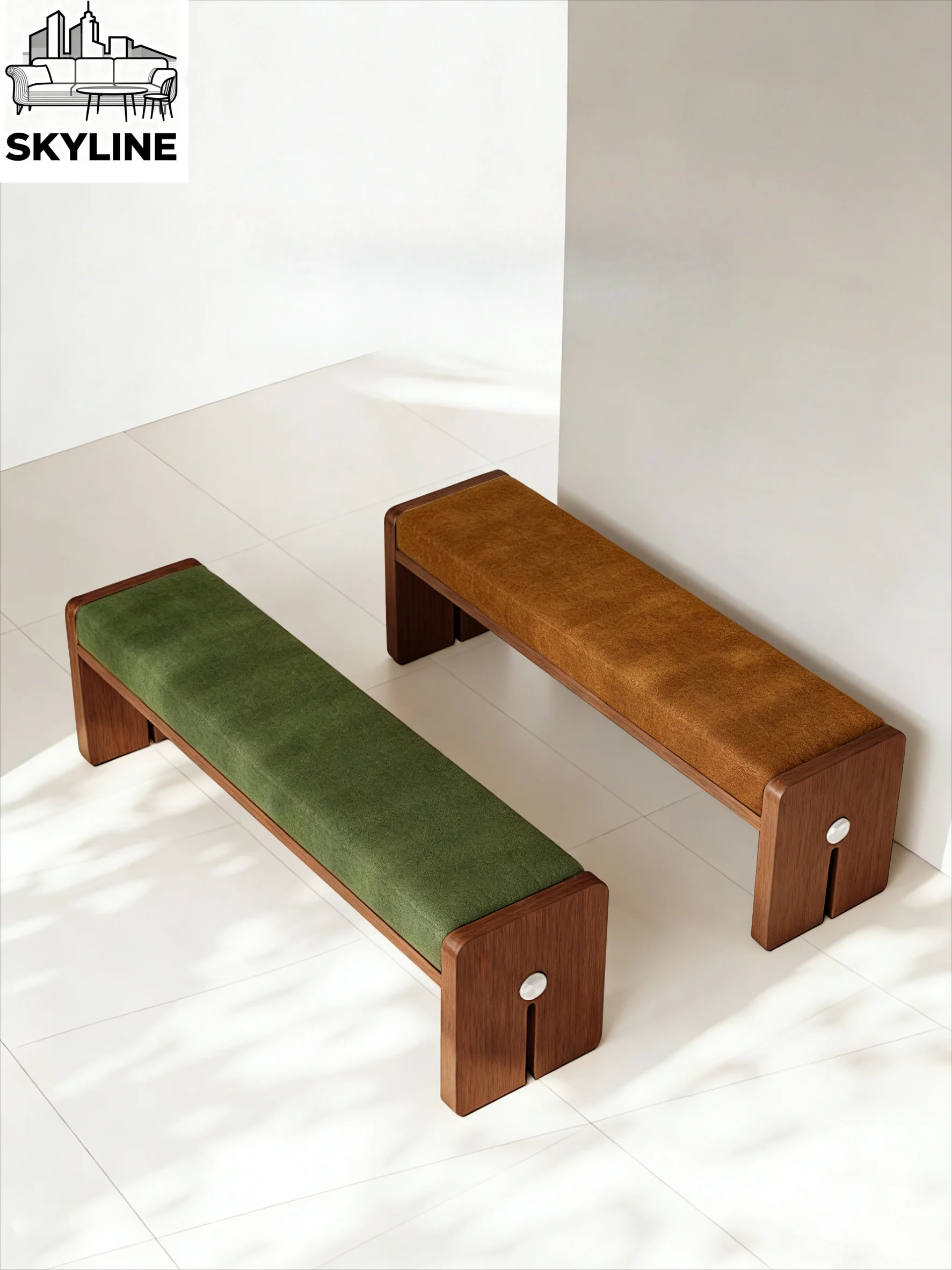 Simple solid wood bench Light luxury bedside stool Living room entrance shoe changing stool