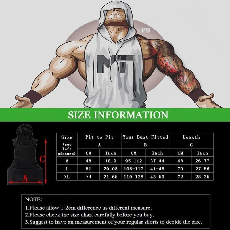 New fashion cotton sleeveless shirts gym hooded tank top men Fitness Vest Beast Bodybuilding singlets workout tanktop men