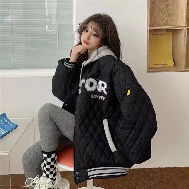 New Down Padded Women Parkas Winter Fashion Korean Daily Students Cotton-padded Jacket Short Baseball Female Loose Causal Coat