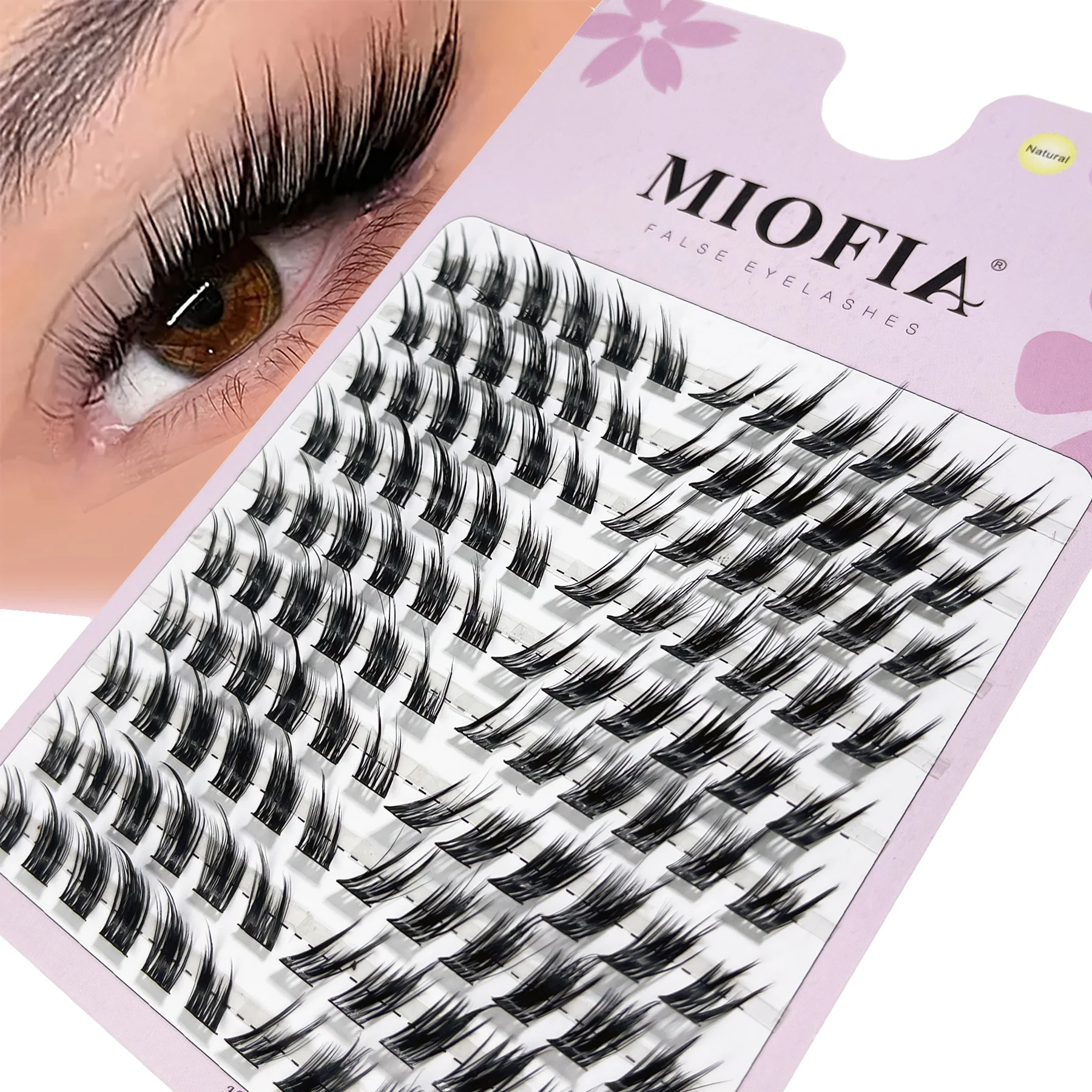 1 Box/100 Bundles Mink False Eyelash Fox Eye Oblique Flying Style Single Cluster Eyelash Anime Style Lash DIY Eyelash Extension