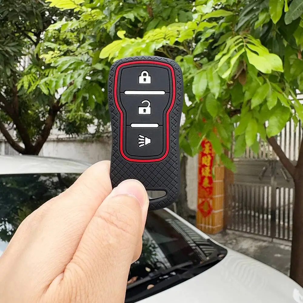 حامل سلسلة مفاتيح من السيليكون لنيسان تيدا سنترا X-trail T30 ألتيما فرونتير ماكسيما لإنفينيتي QX56 JA60 FX35 غطاء حافظة مفاتيح #3