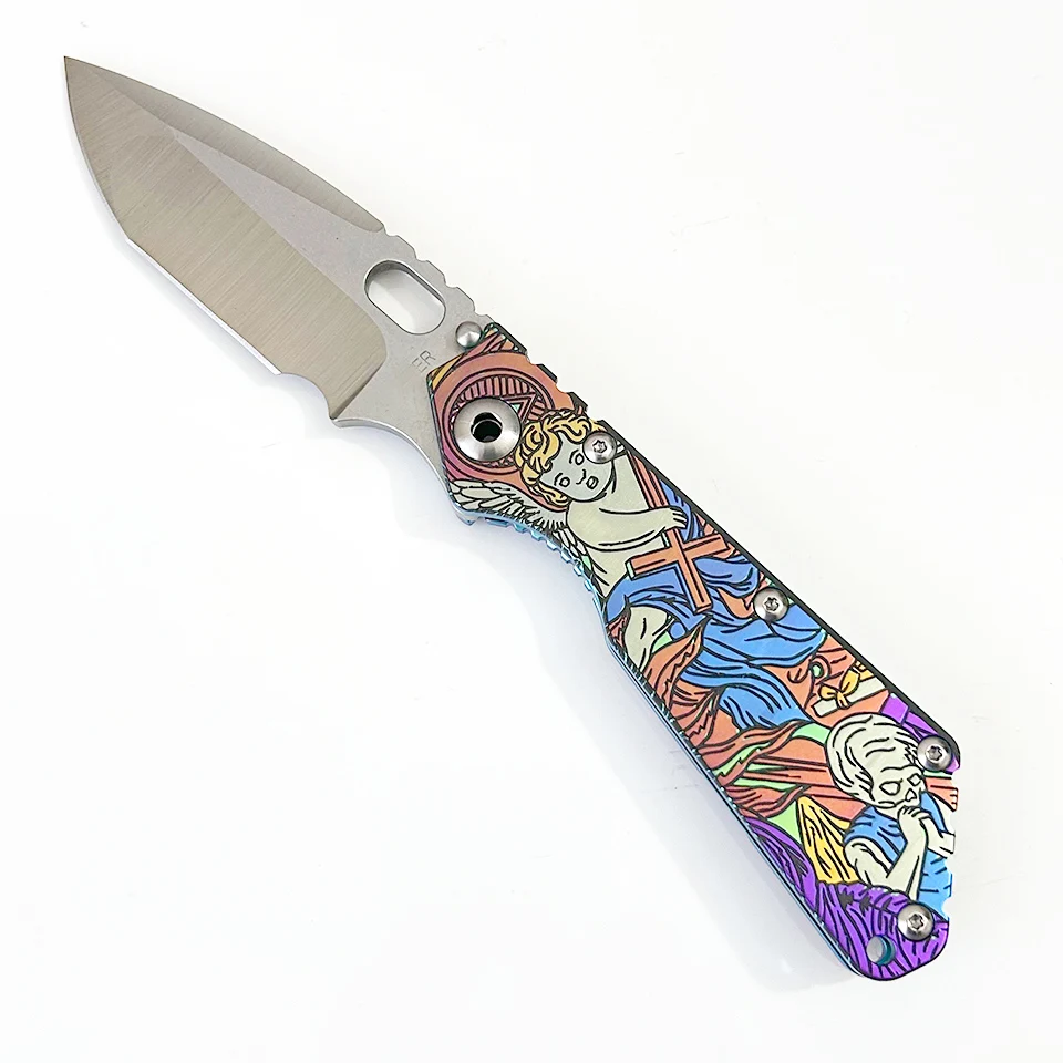 Premium QK Folding Knife VG10 Blade Titanium Alloy Handle Copper Gasket Outdoor Camping Hunting Portable EDC Collection Tool
